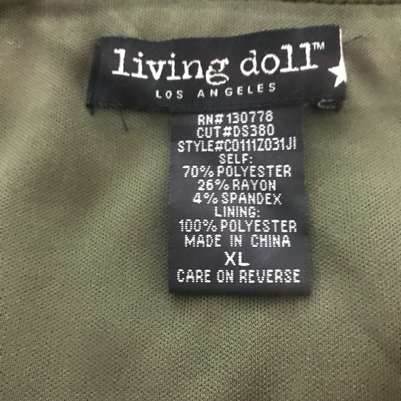 Living doll Olive Green sequin mini skirt Sz XlL - Picture 5 of 5